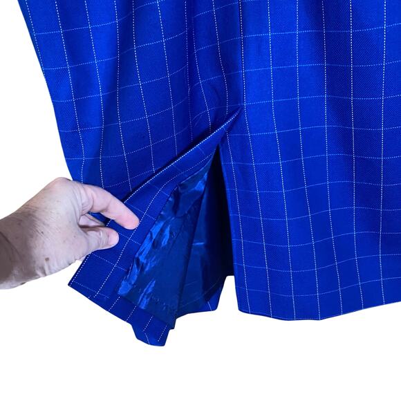 Vintage Pendleton 100% Wool Skirt Blue Plaid Windowpane Size 6 Made in USA - Picture 7 of 8